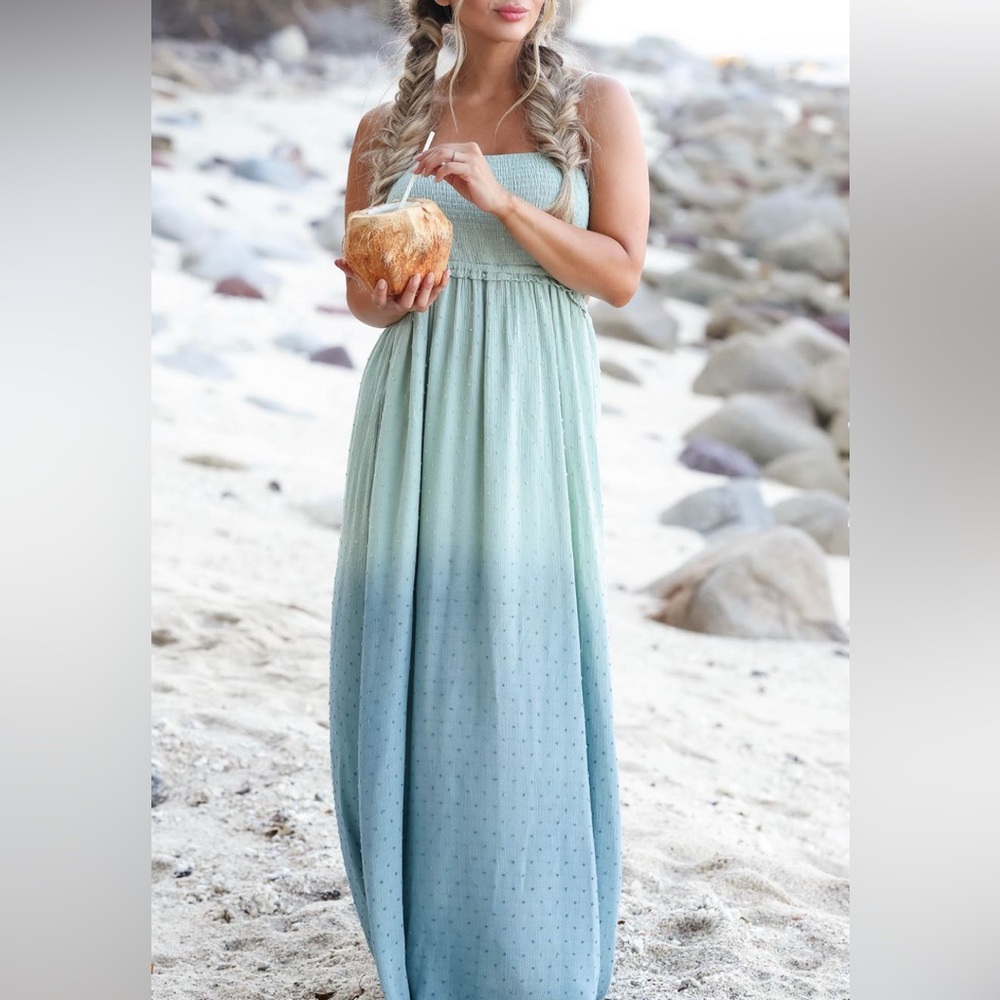 Ombre Maxi Dress - Sage Summer Escape CBRAND